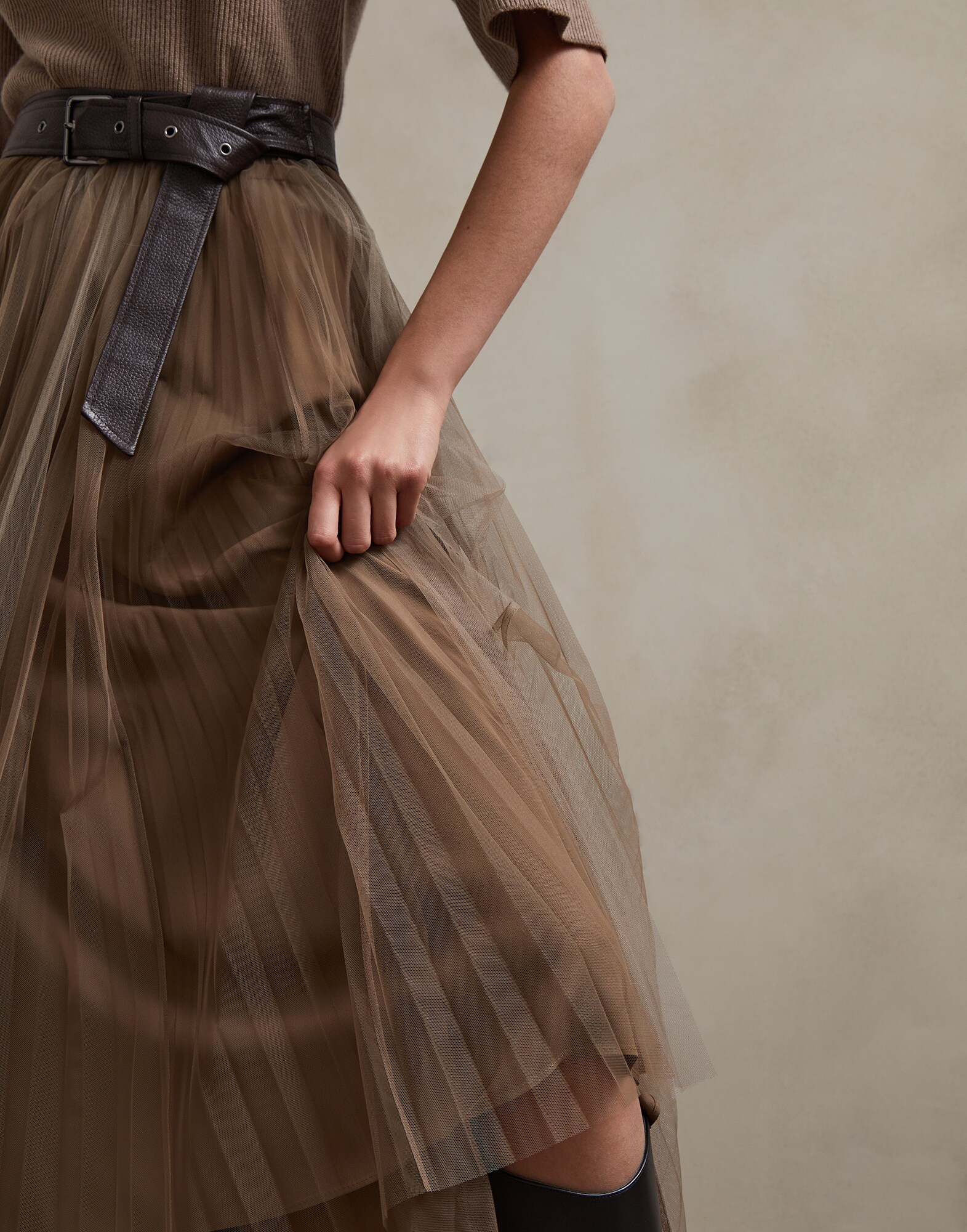 Midi Skirt Light Brown Woman 2 - Brunello Cucinelli