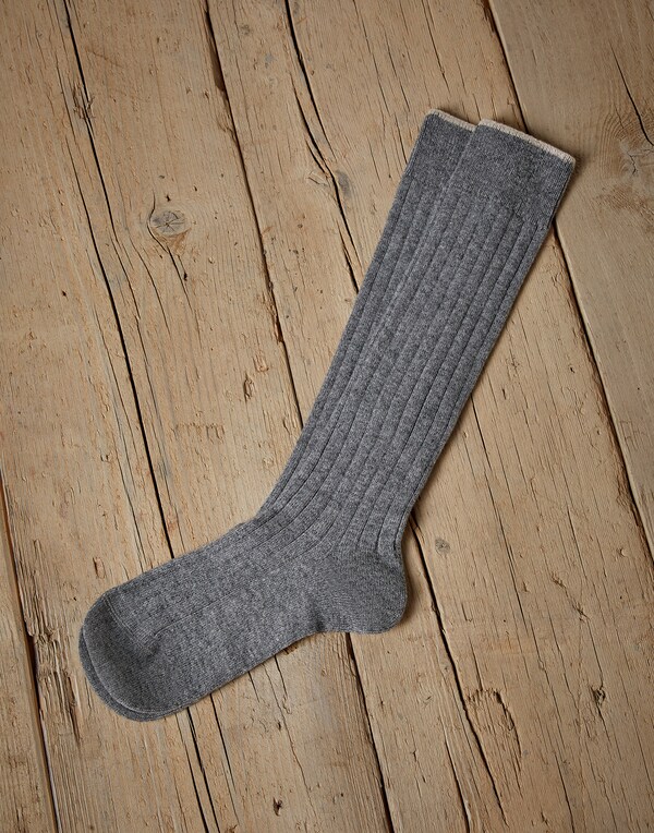Носки из трикотажа в рубчик Тёмно-Серый Мужчина - Brunello Cucinelli 