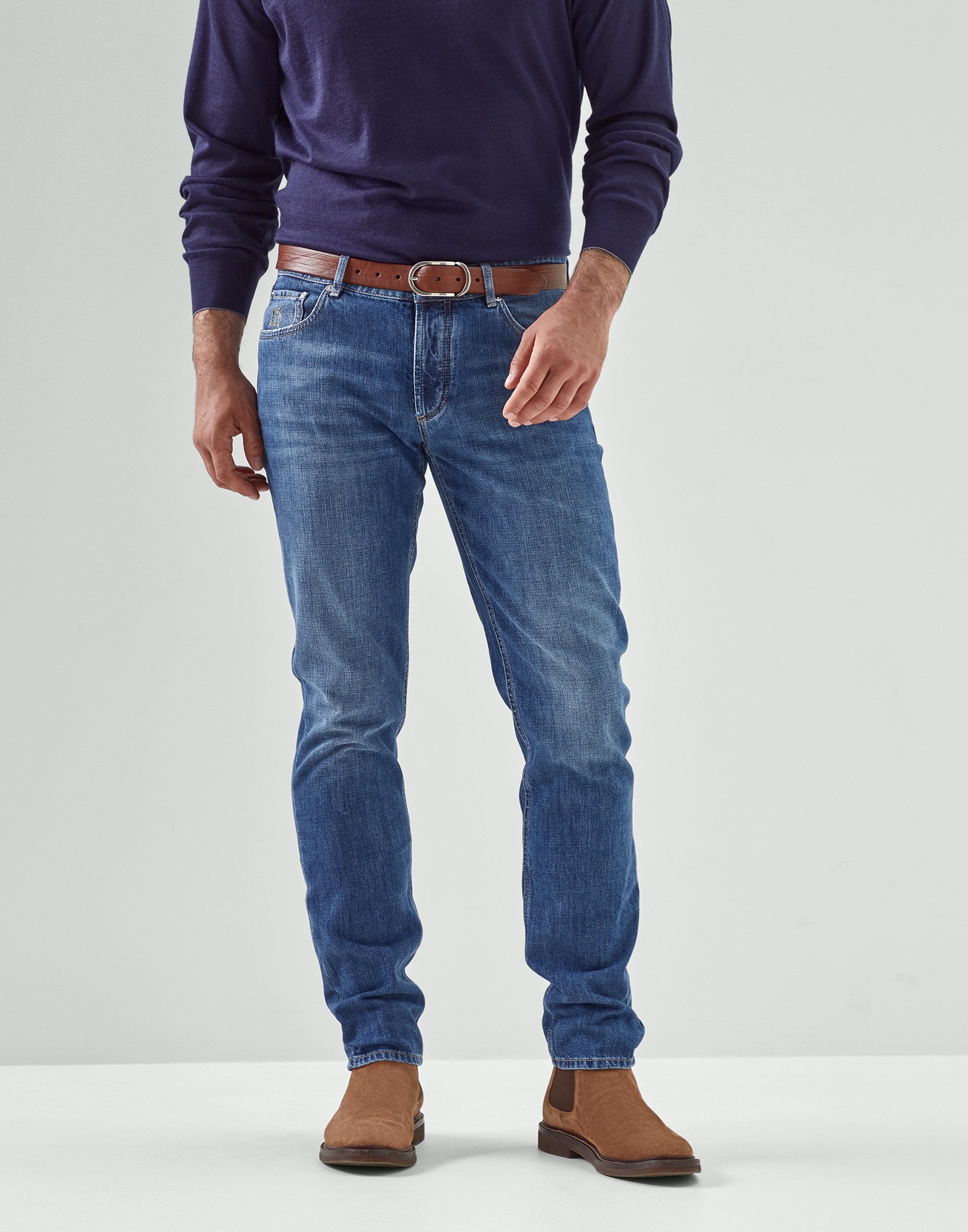 Brunello Cucinelli Klassische Tapered-Jeans in Blau für Herren Herren Bekleidung Jeans Jeans mit Gerader Passform 