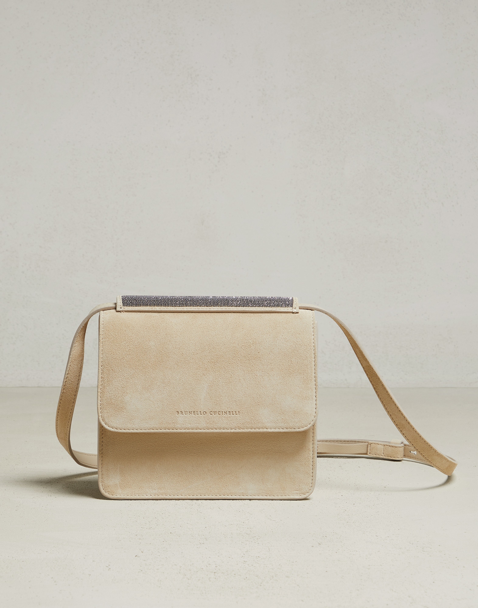Brunello Cucinelli Suede Cross-body Bag in Khaki Womens Bags Crossbody bags and purses Natural 