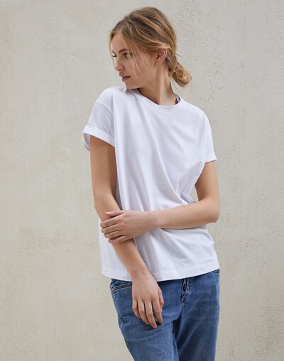 Tee-shirt en jersey Blanc Femme - Brunello Cucinelli 