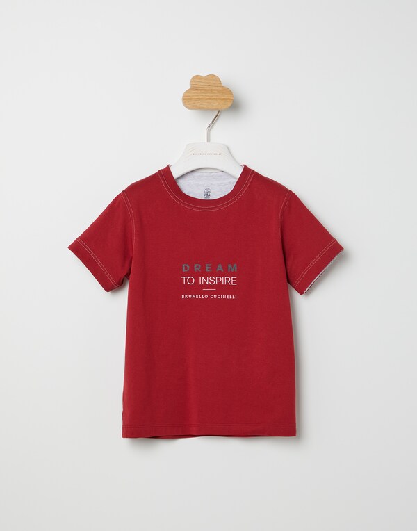 T-Shirt aus Jersey Tomate Jungen - Brunello Cucinelli 