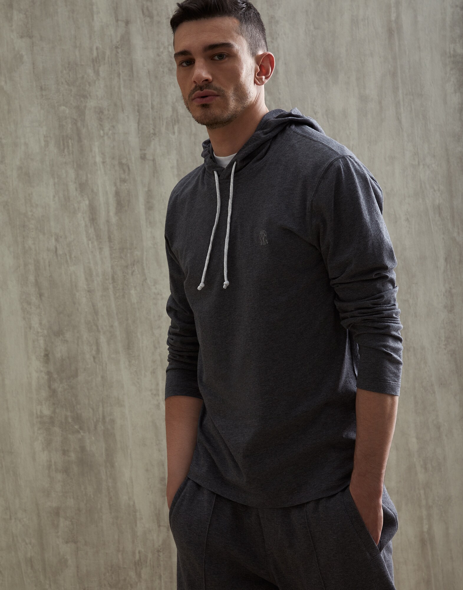 T-shirt à capuche Plomb Homme - Brunello Cucinelli