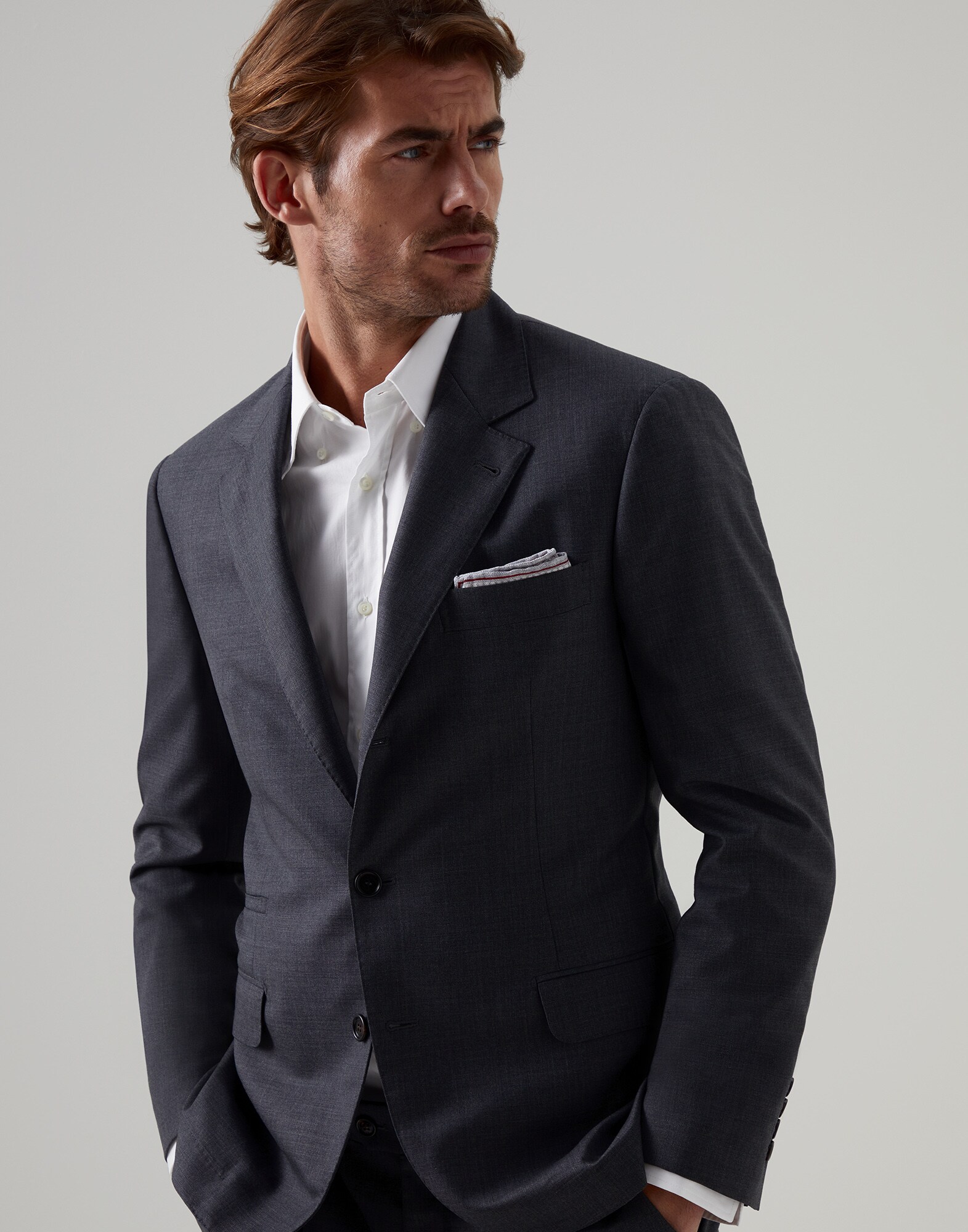 Veste en laine Gris Foncé Homme - Brunello Cucinelli