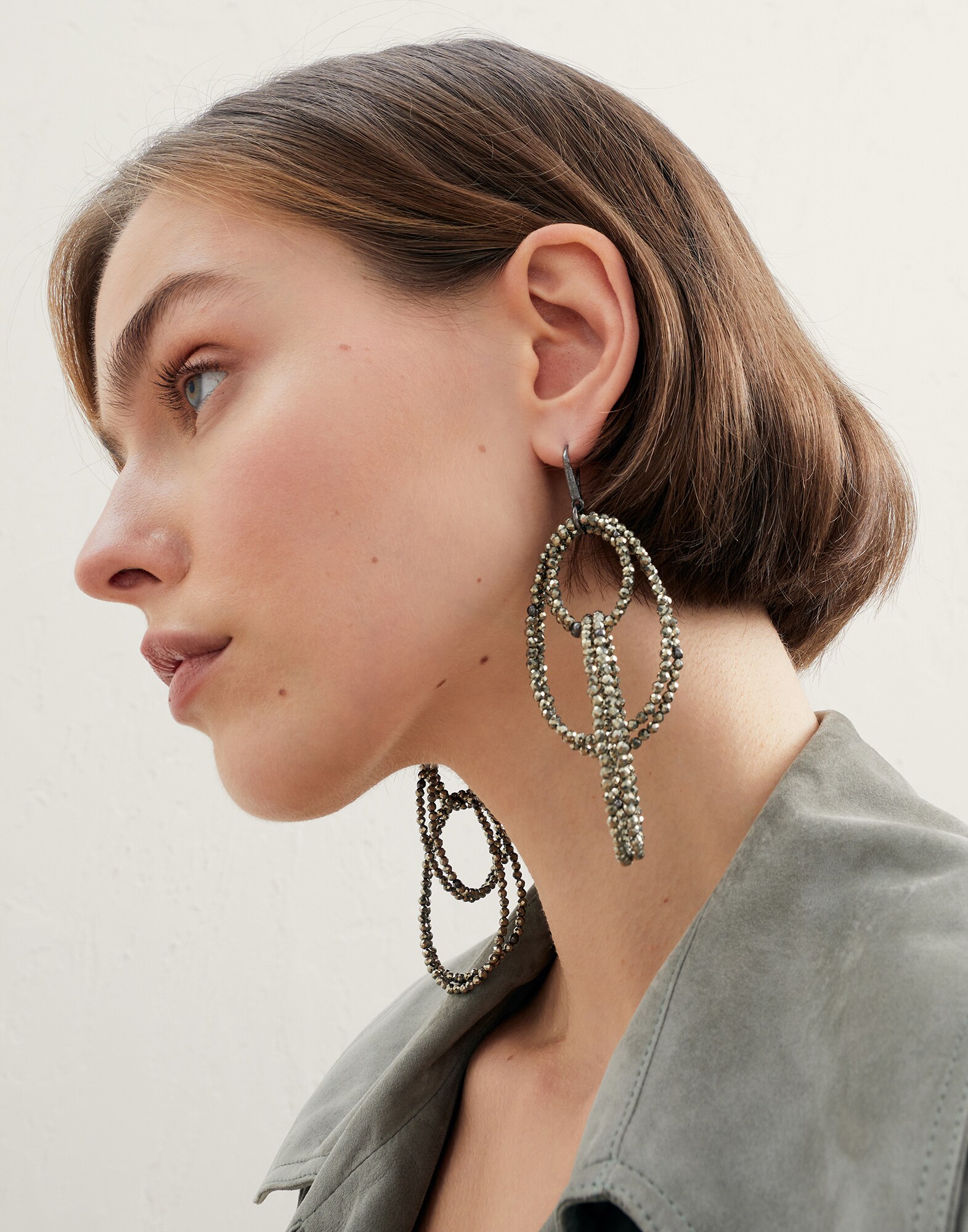 Pyrite earrings Military Woman - Brunello Cucinelli