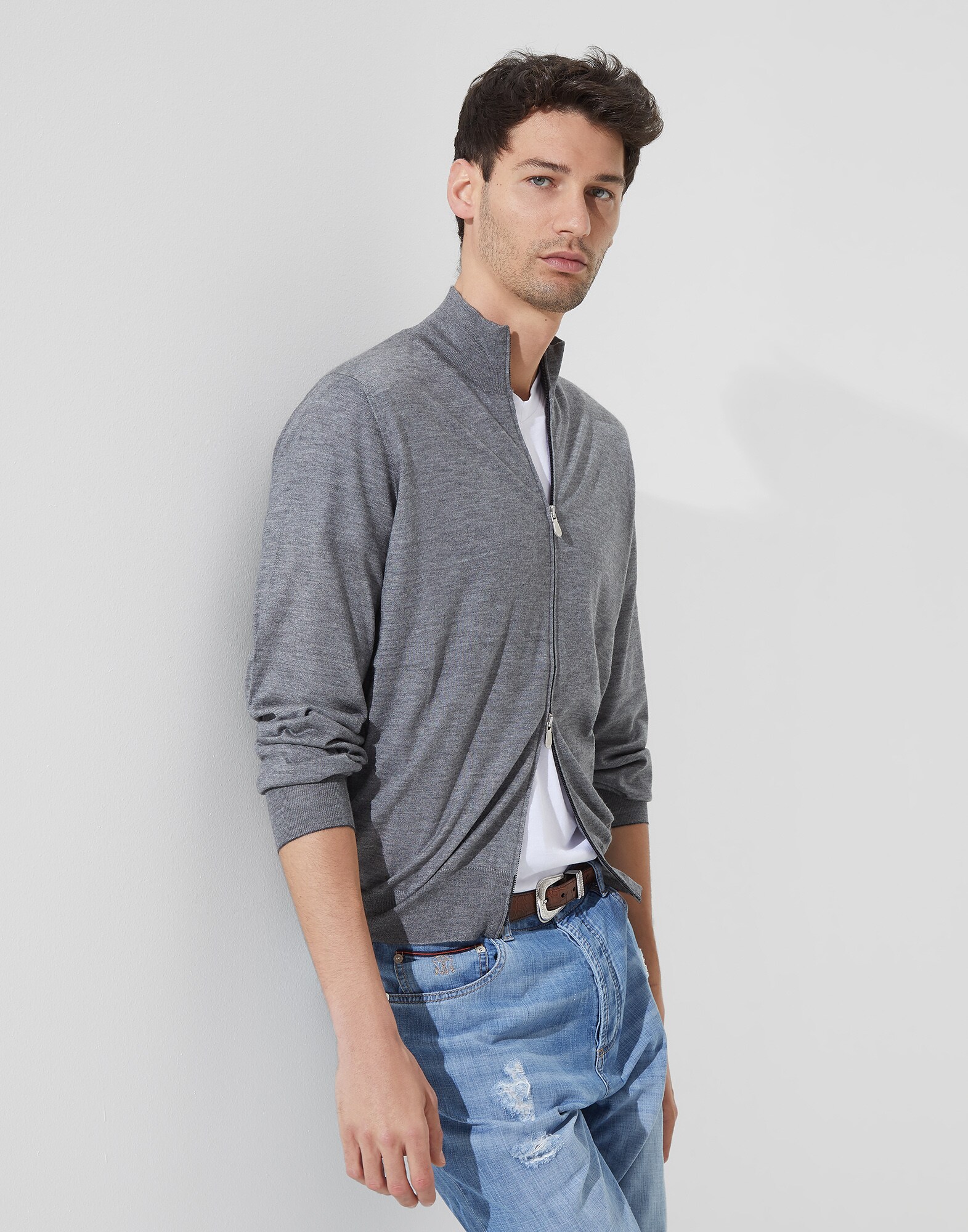 Zip-front Cardigan - Front