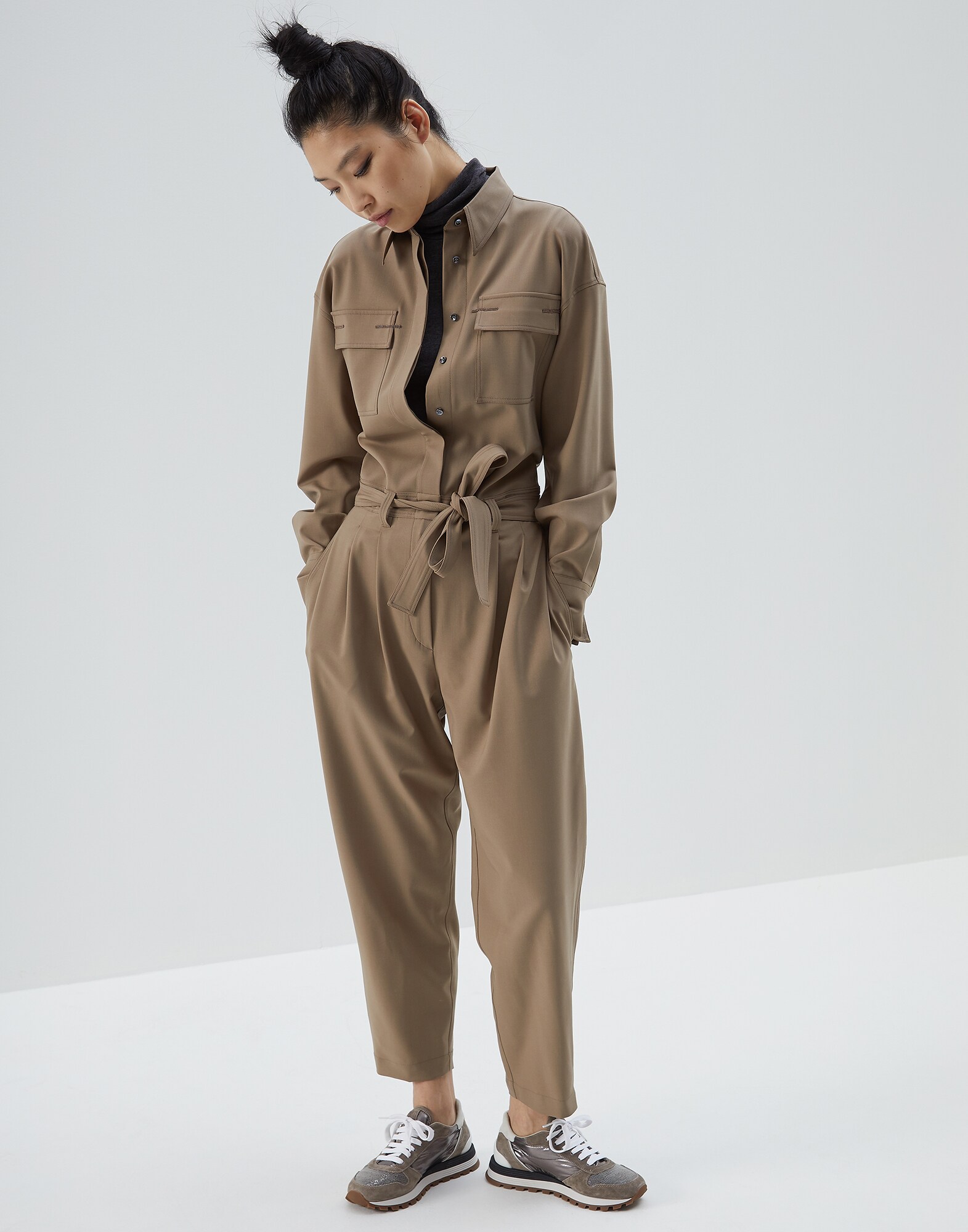 Jump Suit Brown Woman 1 - Brunello Cucinelli
