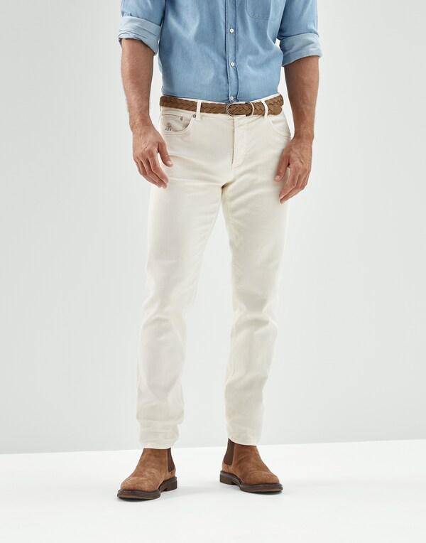 五口袋传统款式长裤 灰白色 男款 - Brunello Cucinelli 