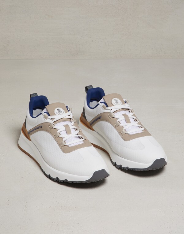 Chaussures de running en tissu et veau Blanc Homme - Brunello Cucinelli 