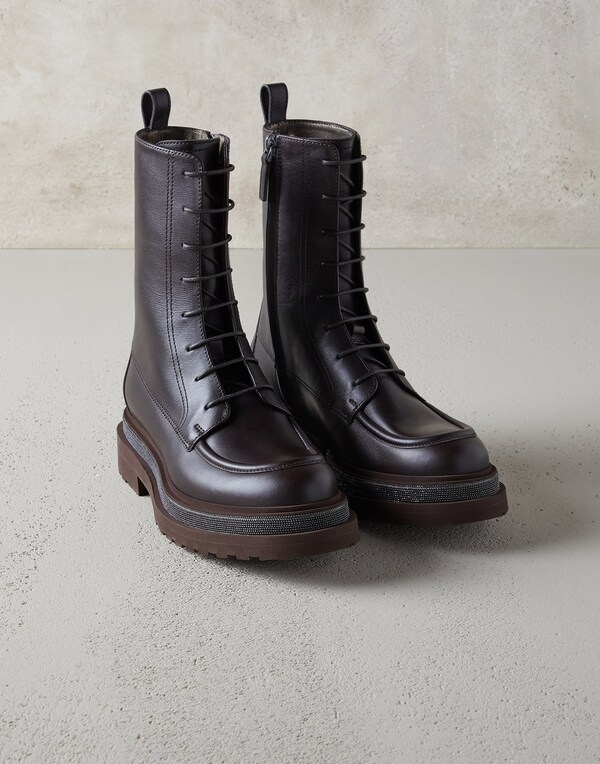 Calfskin boots Chocolate Woman - Brunello Cucinelli 