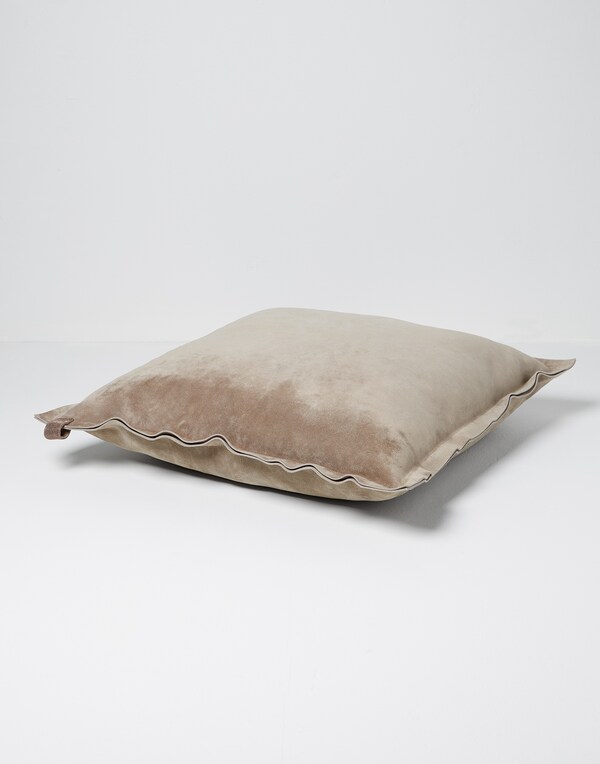 Large suede cushion Buff Lifestyle - Brunello Cucinelli 