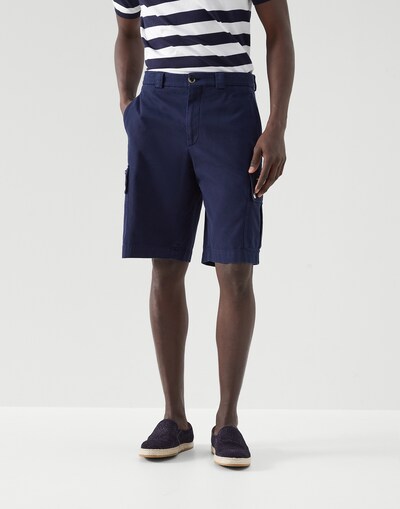 Bermuda shorts with cargo pockets Blue Man -
                        Brunello Cucinelli
                    