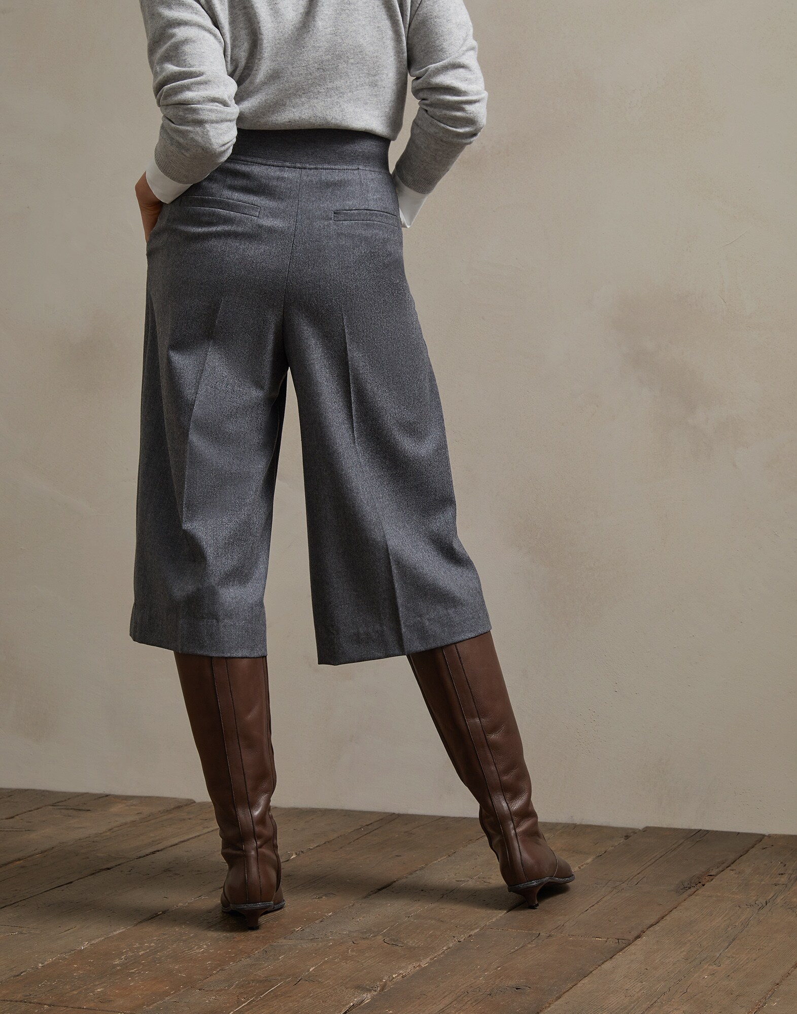 Bermudas Gris Medio Mujer 1 - Brunello Cucinelli
