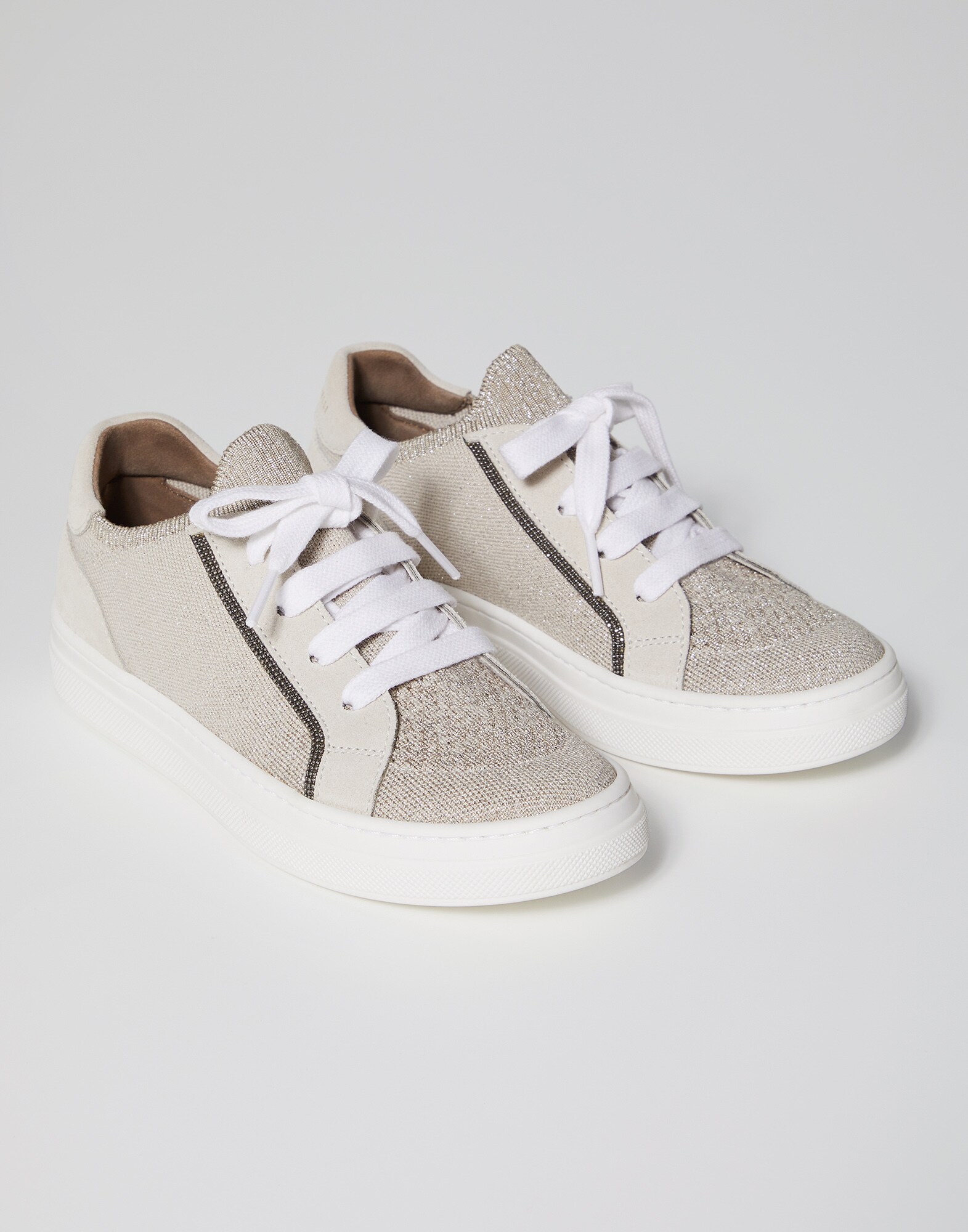 Sneakers aus Strick Beige Mädchen - Brunello Cucinelli