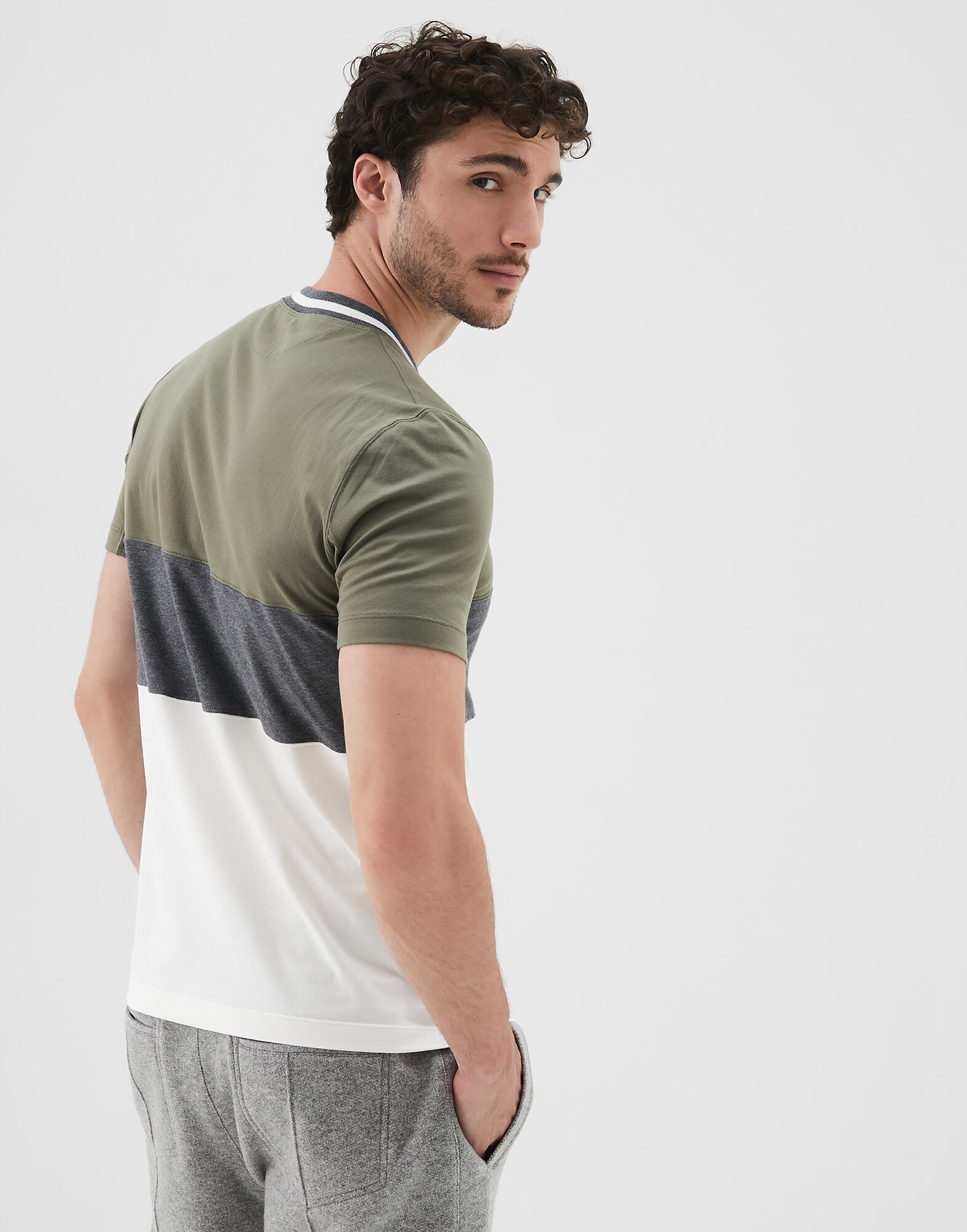 T-Shirt Manches Courtes Vert olive Homme 2 - Brunello Cucinelli