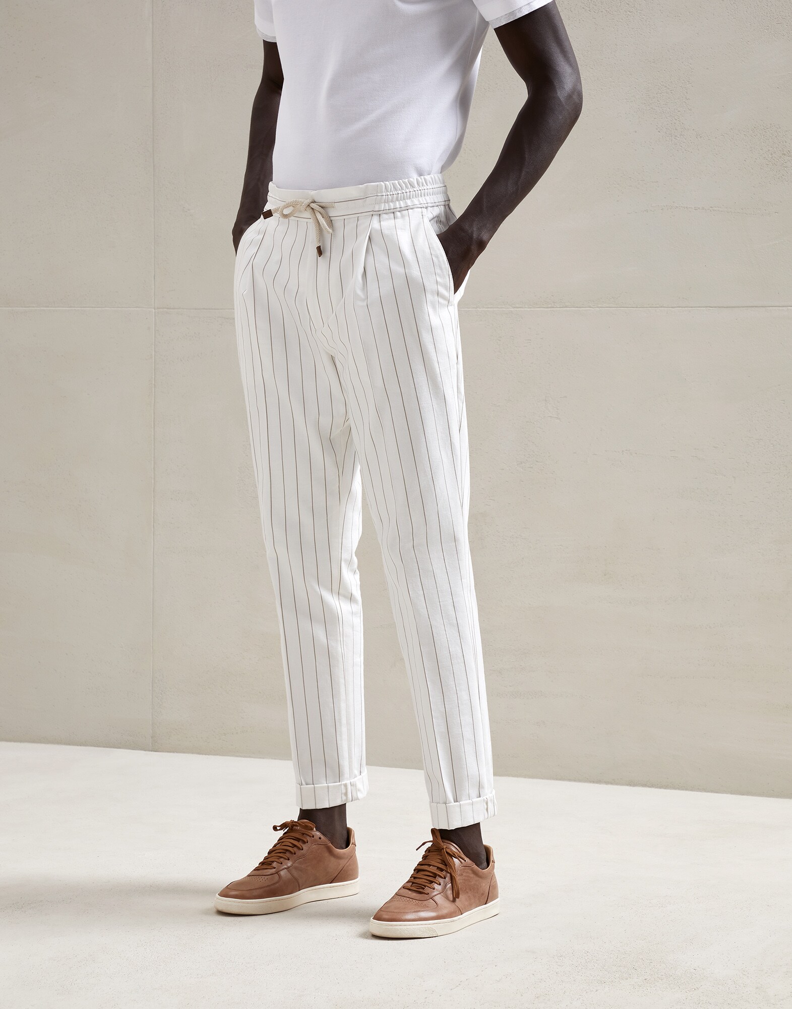 Hose aus Komfort-Gabardine Weiß Herren - Brunello Cucinelli