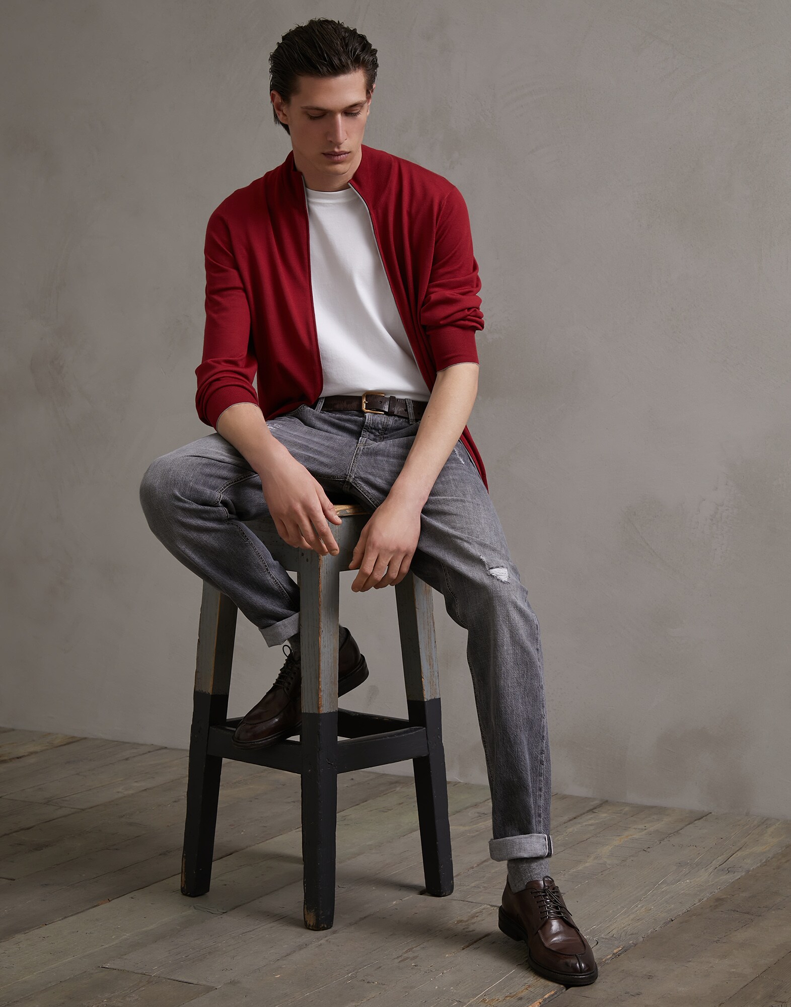 Zip-front Cardigan Tomato Man 3 - Brunello Cucinelli
