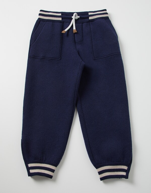 Double knit trousers Marine Blue Boy - Brunello Cucinelli 