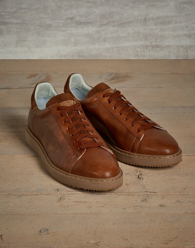 Leather sneakers Brown Man - Brunello Cucinelli 