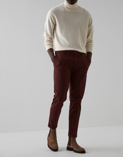 Pantalón de gabardina Burdeos Hombre - Brunello Cucinelli
