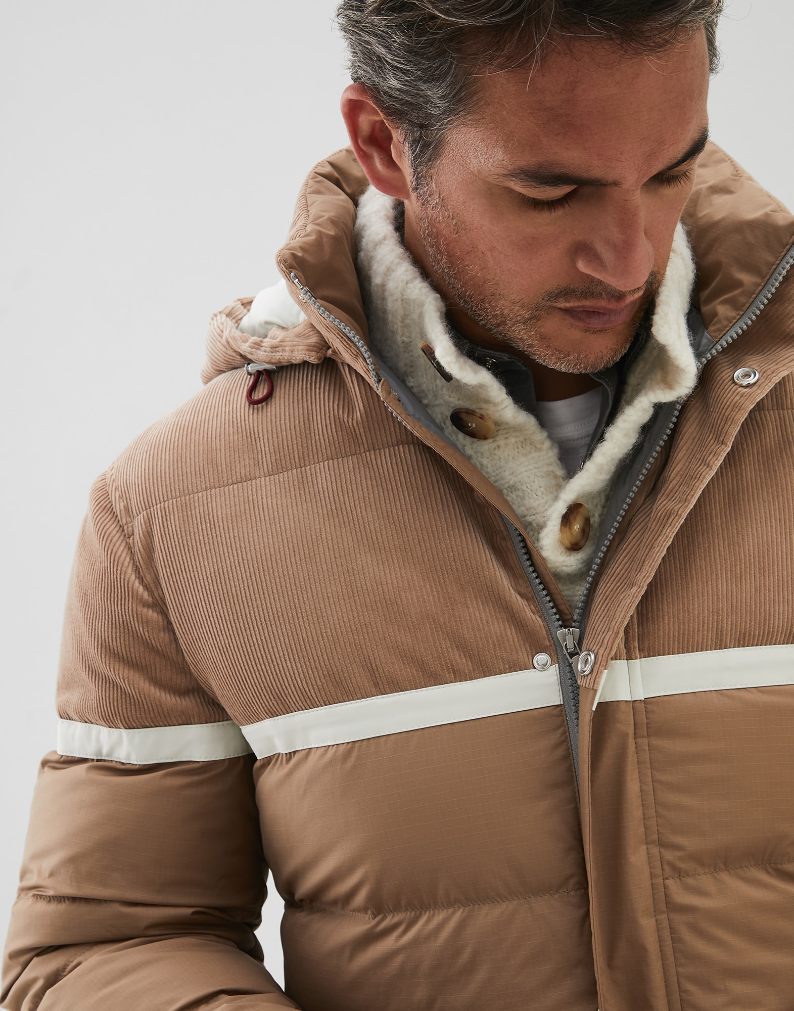 Down jacket with hood
