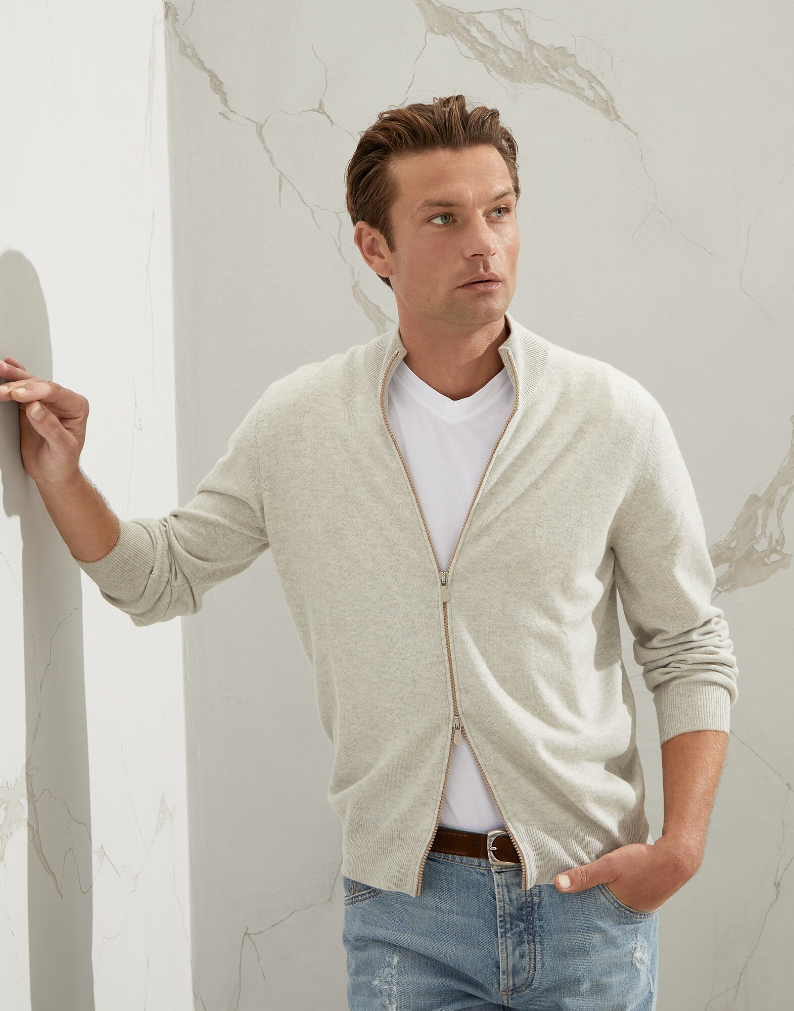 Zip-front Cardigan - Front