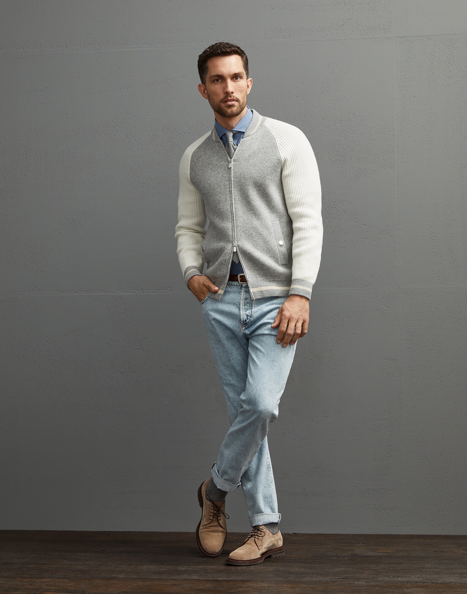 Zip-front Cardigan - Full look