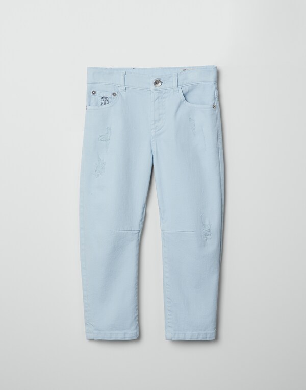 Dyed denim trousers Sky Blue Boy - Brunello Cucinelli