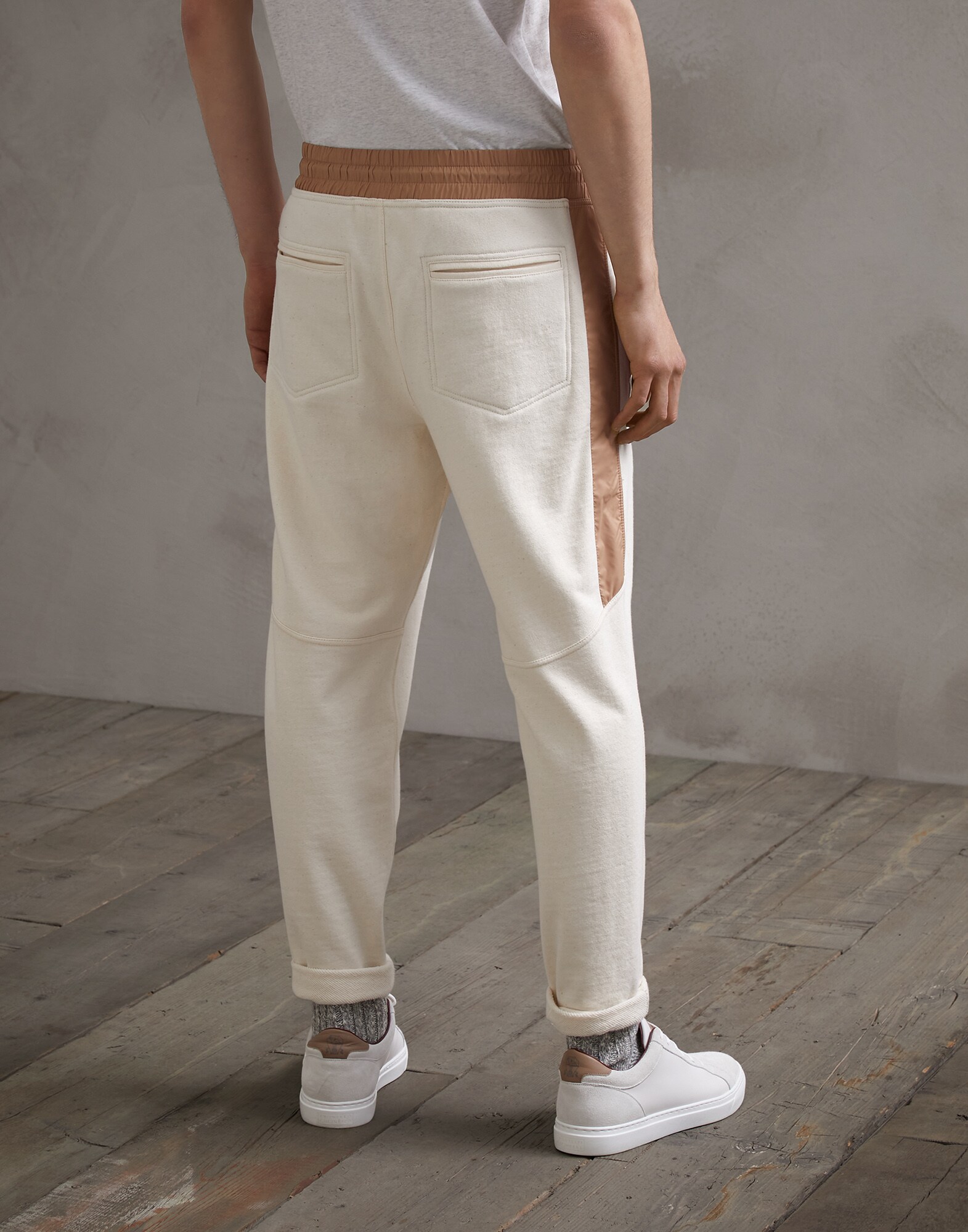 Sweatpants Ecru Man 1 - Brunello Cucinelli