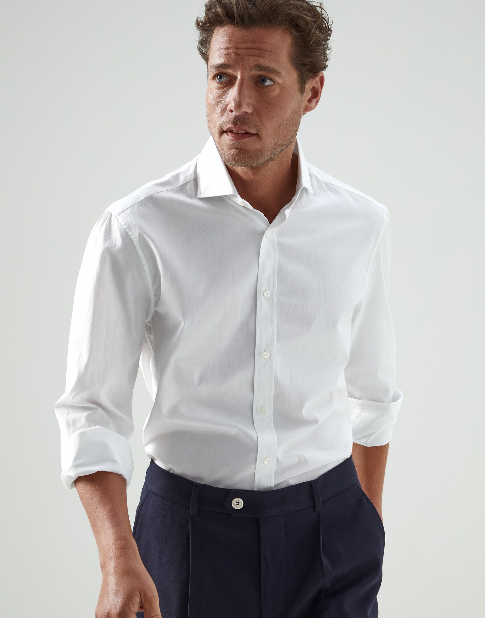 Chemise coupe slim Blanc Homme - Brunello Cucinelli