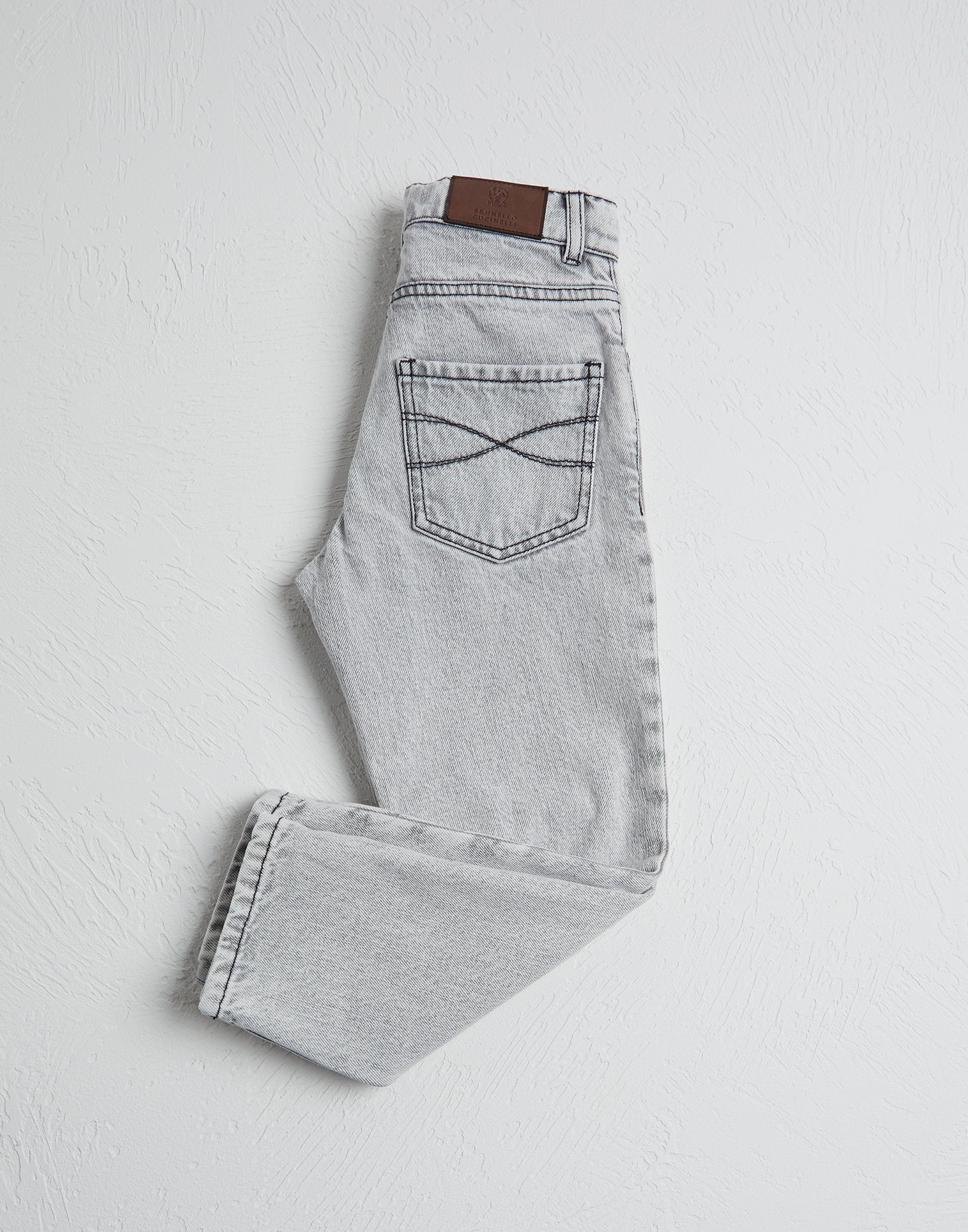 Five-Pocket-Hose Denimgrau Jungen - Brunello Cucinelli