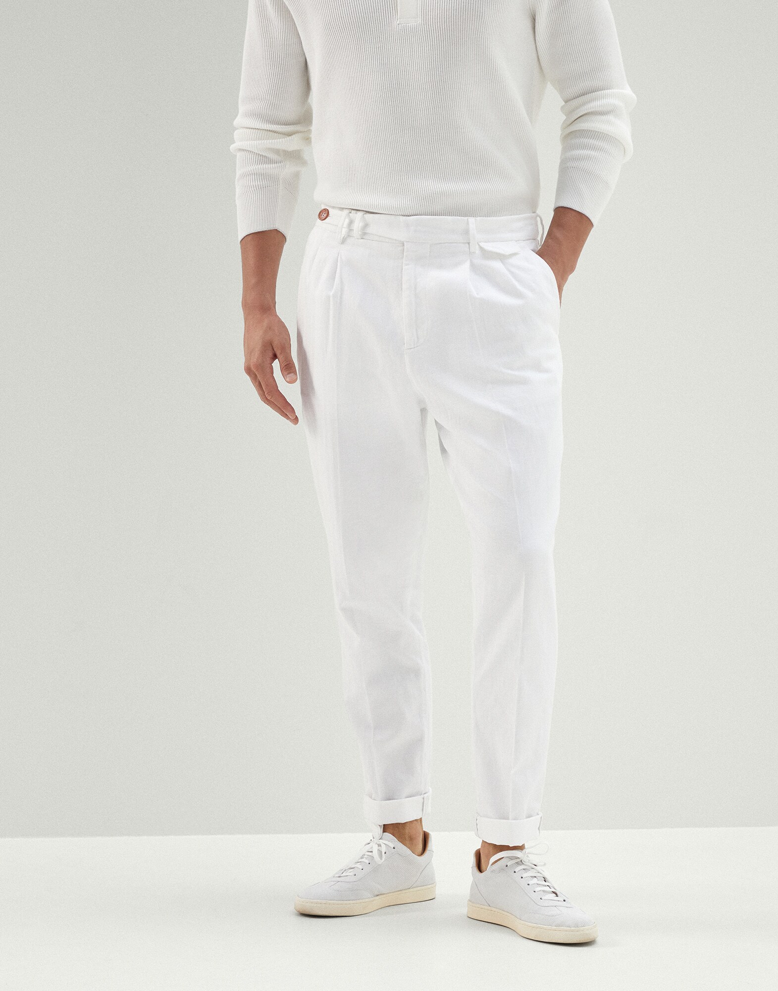 Garment-dyed trousers