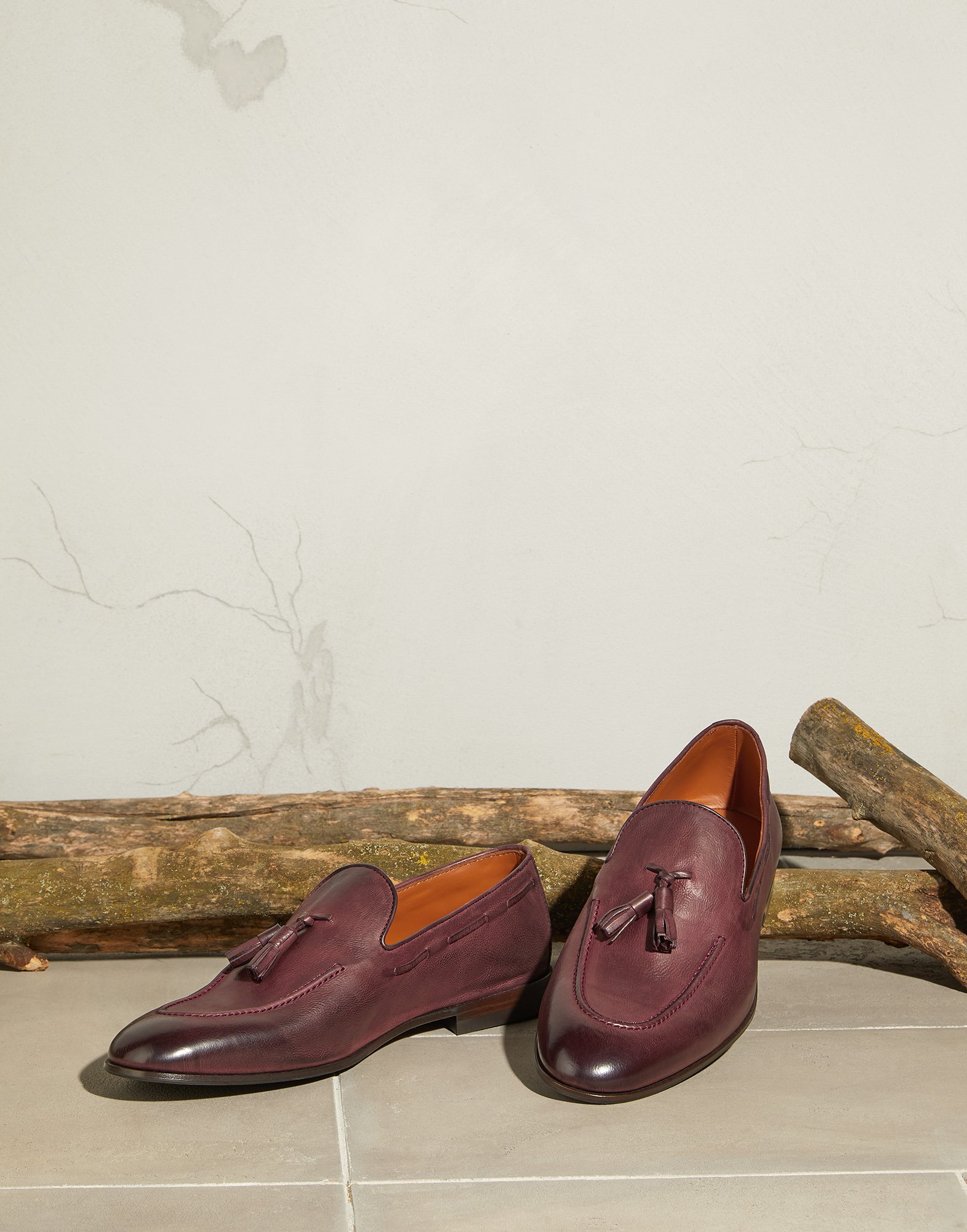 Mocassini con nappine Burgundy Uomo - Brunello Cucinelli