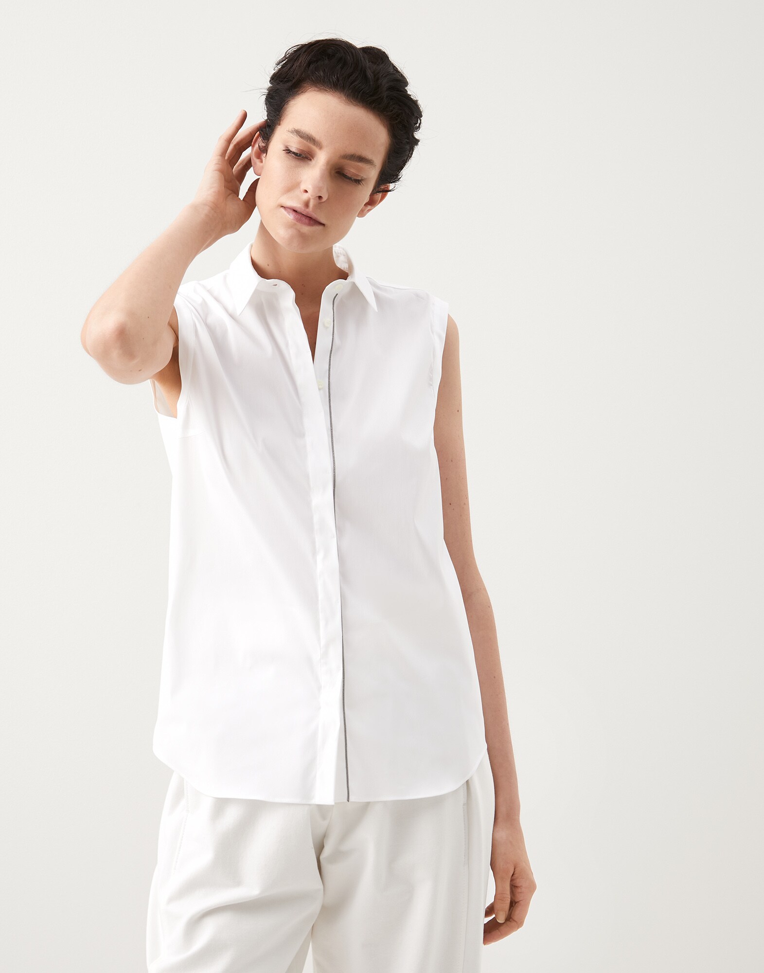 Chemise en popeline Blanc Femme - Brunello Cucinelli