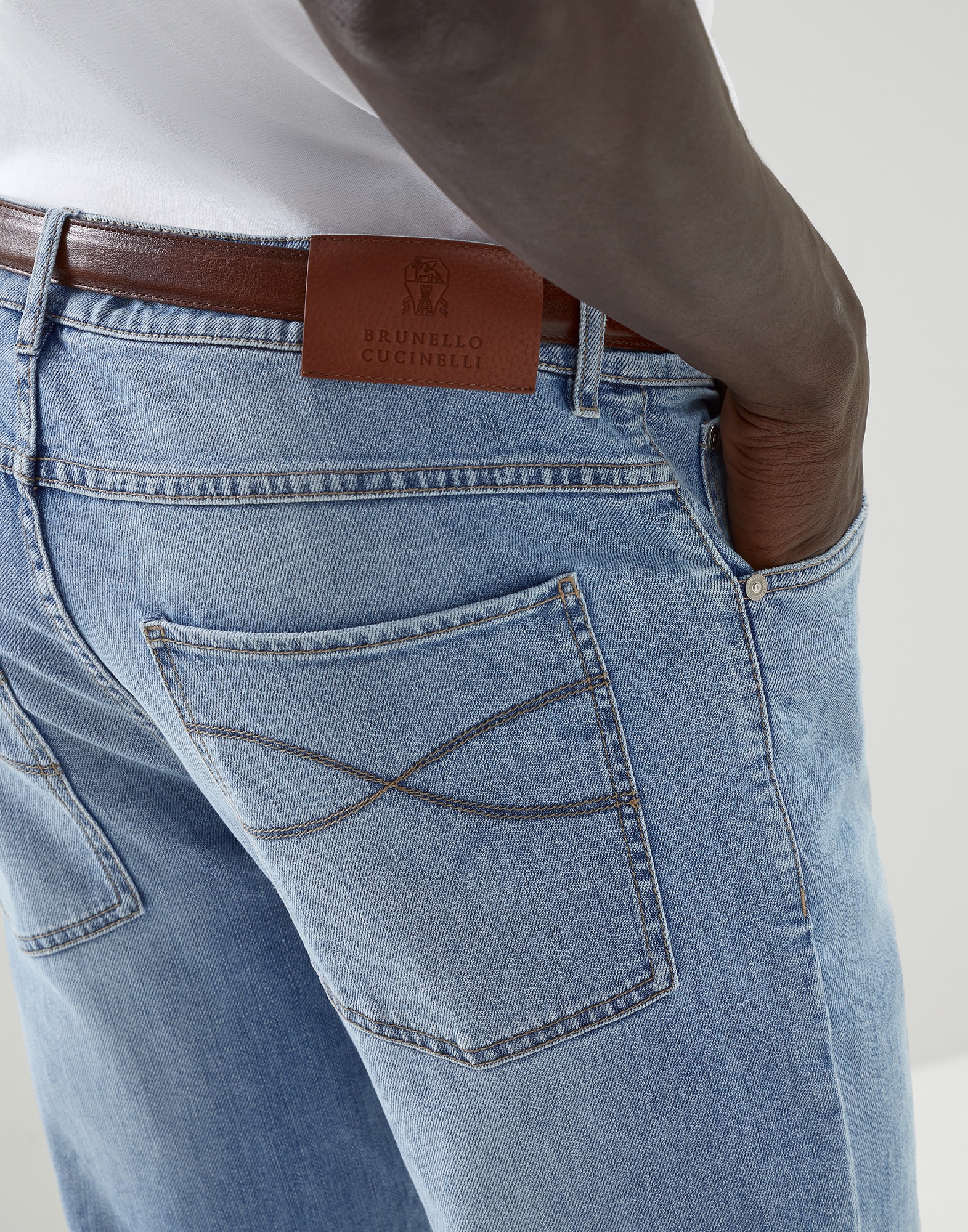 Slim fit five-pocket trousers (221M283PJ2010) for Man | Brunello 