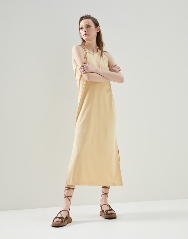Платье из джерси Жёлтый Женщина - Brunello Cucinelli 