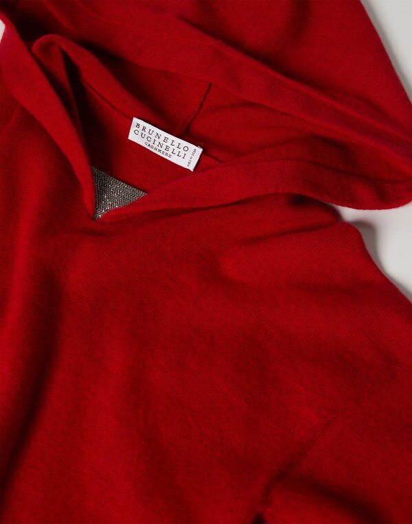 Pullover mit Kapuze Rot Mädchen - Brunello Cucinelli 
