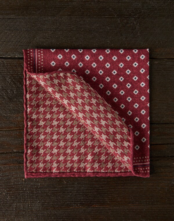 Двусторонний платок-паше из шелка Красный Мужчина - Brunello Cucinelli 