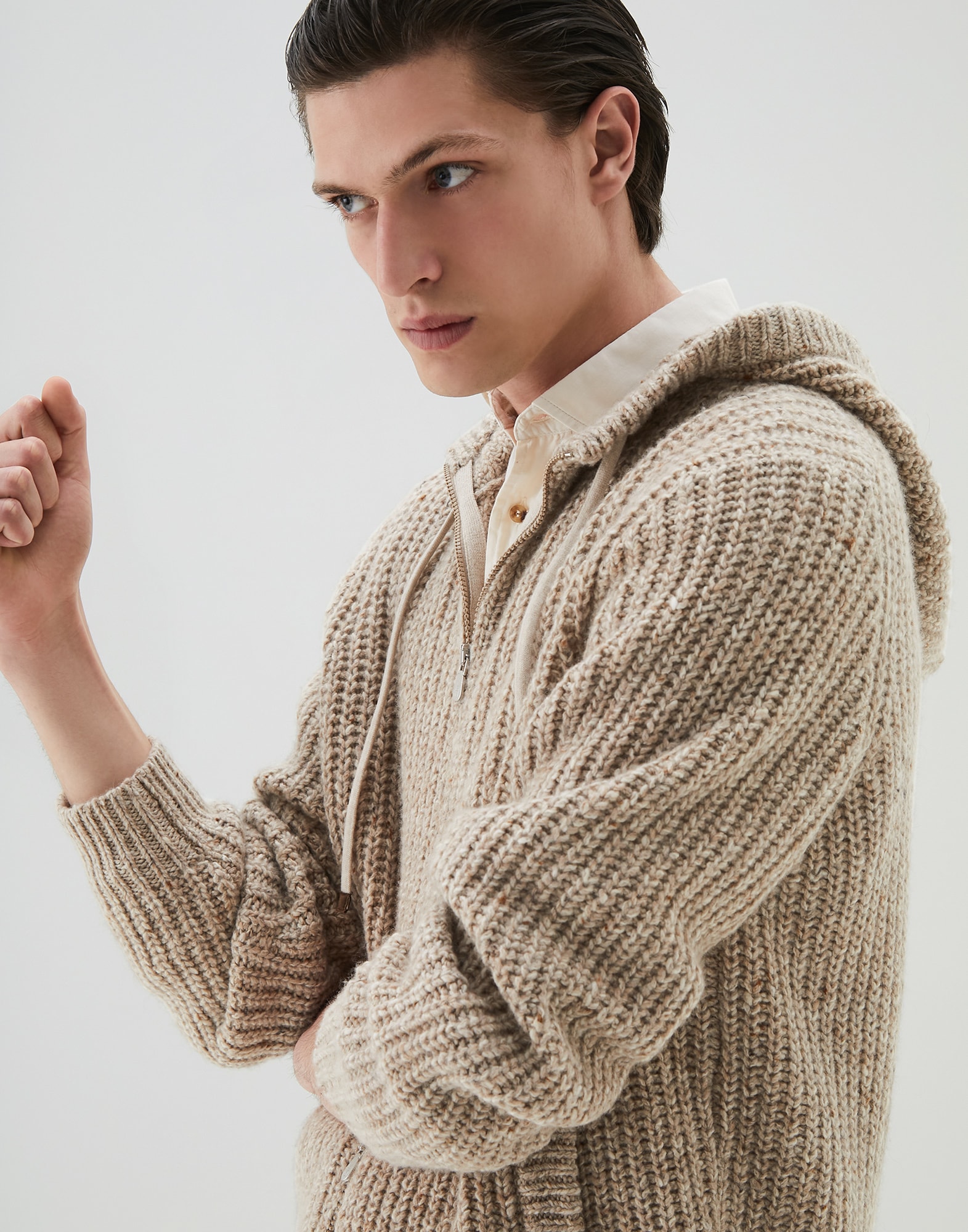 Wool and cashmere cardigan (202M7M38616) for Man | Brunello Cucinelli
