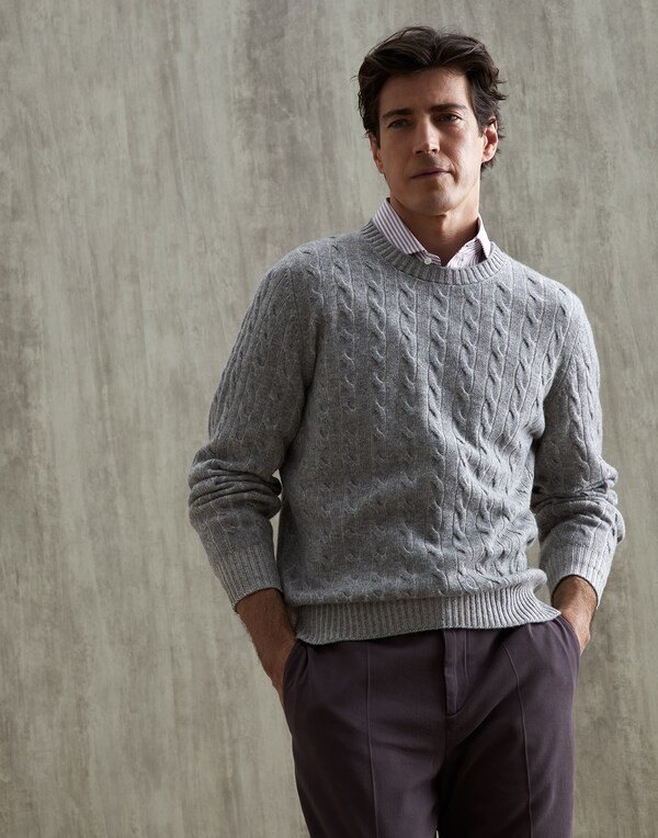 Vanisé sweater Light Grey Man - Brunello Cucinelli 