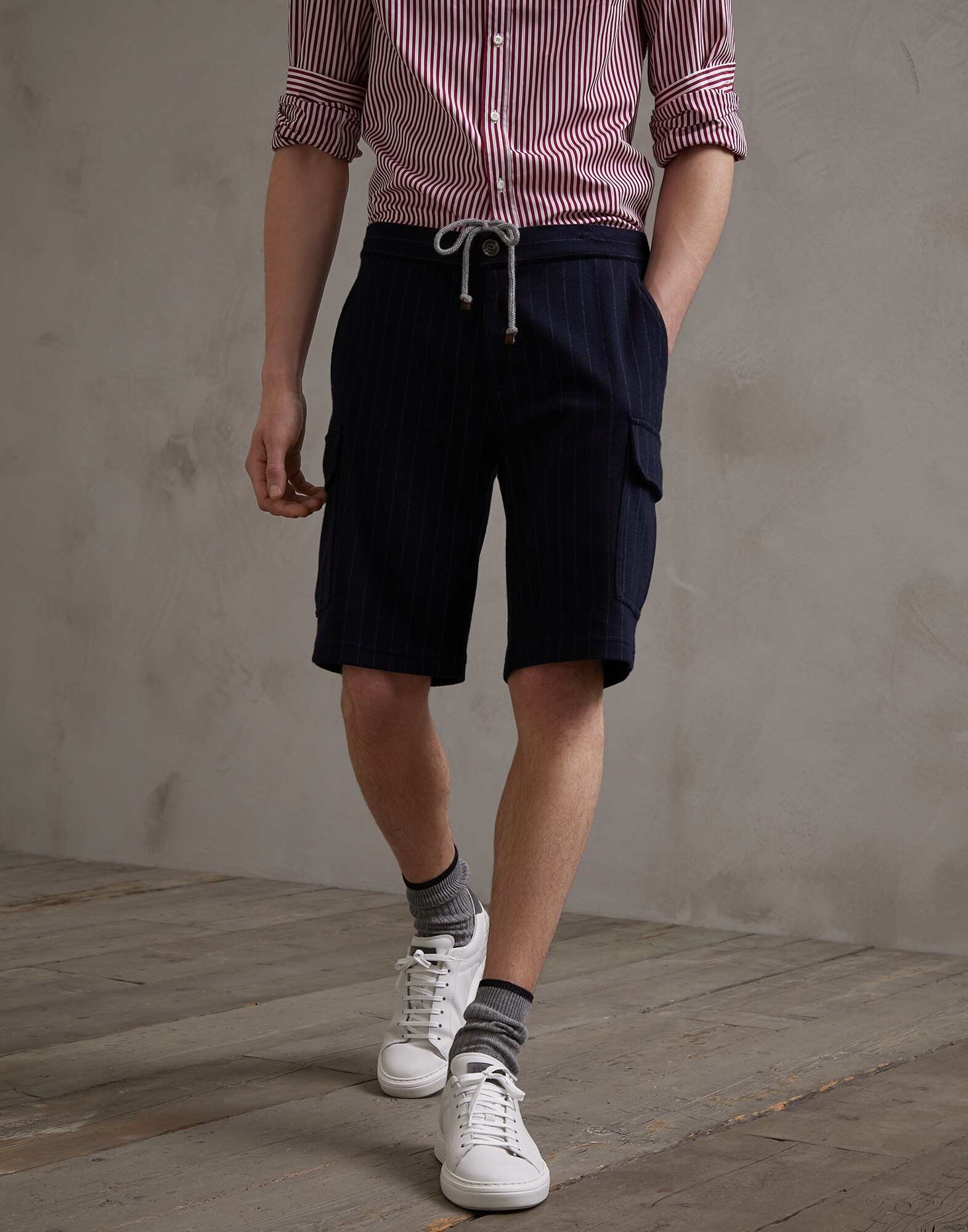 Bermuda Shorts Navy Blue Man 0 - Brunello Cucinelli