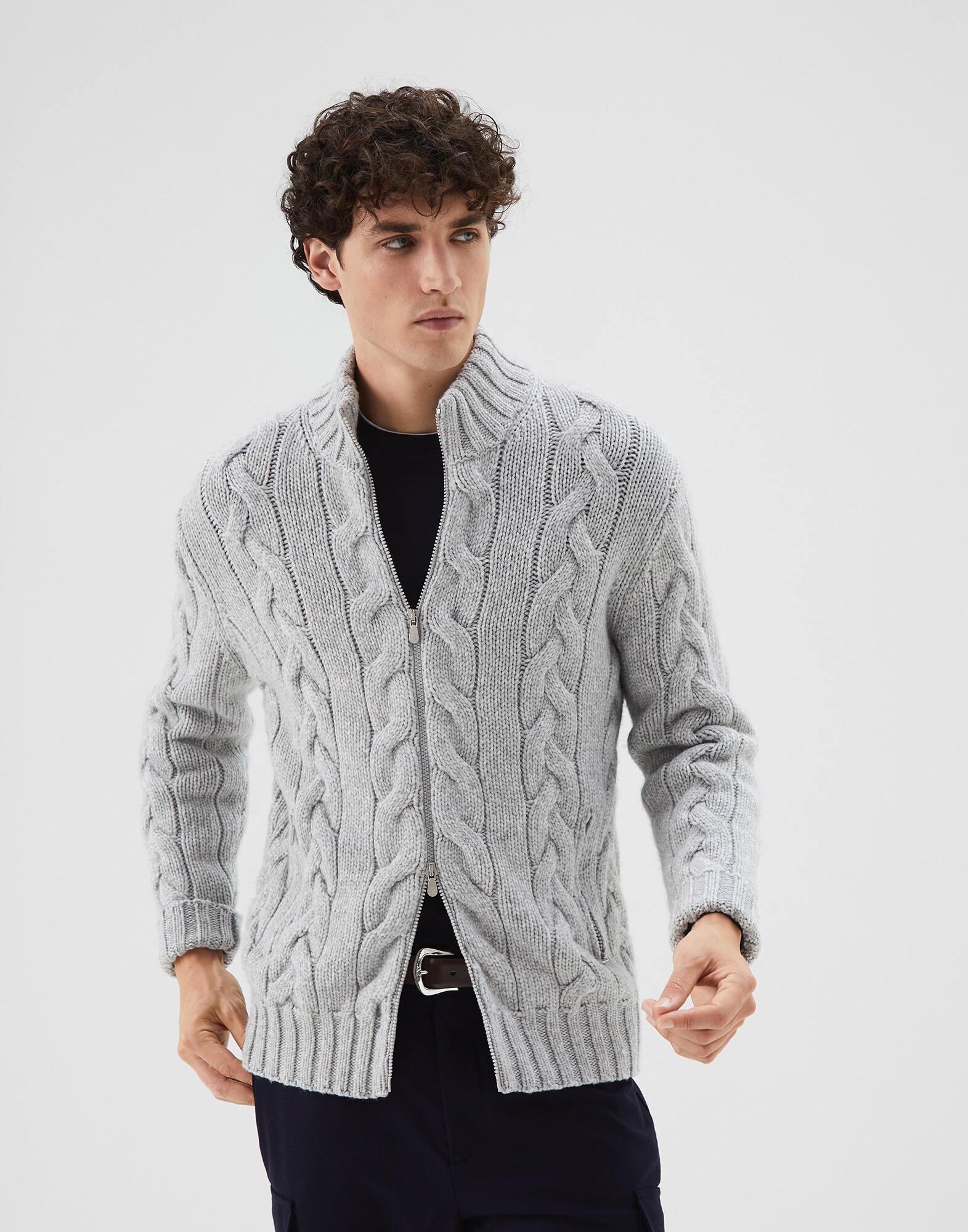 Zip-front Cardigan - Front