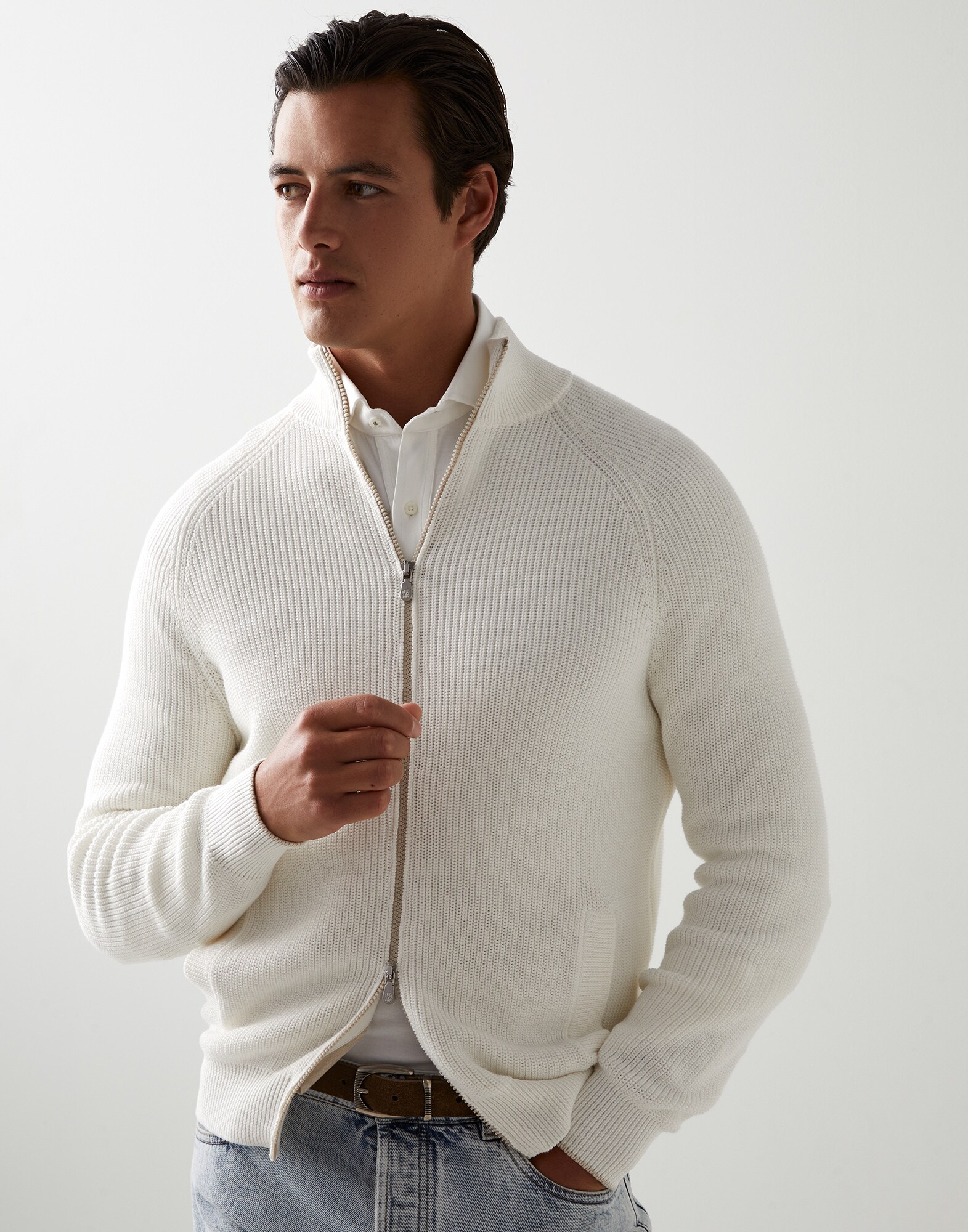 Zip-front Cardigan - Front view