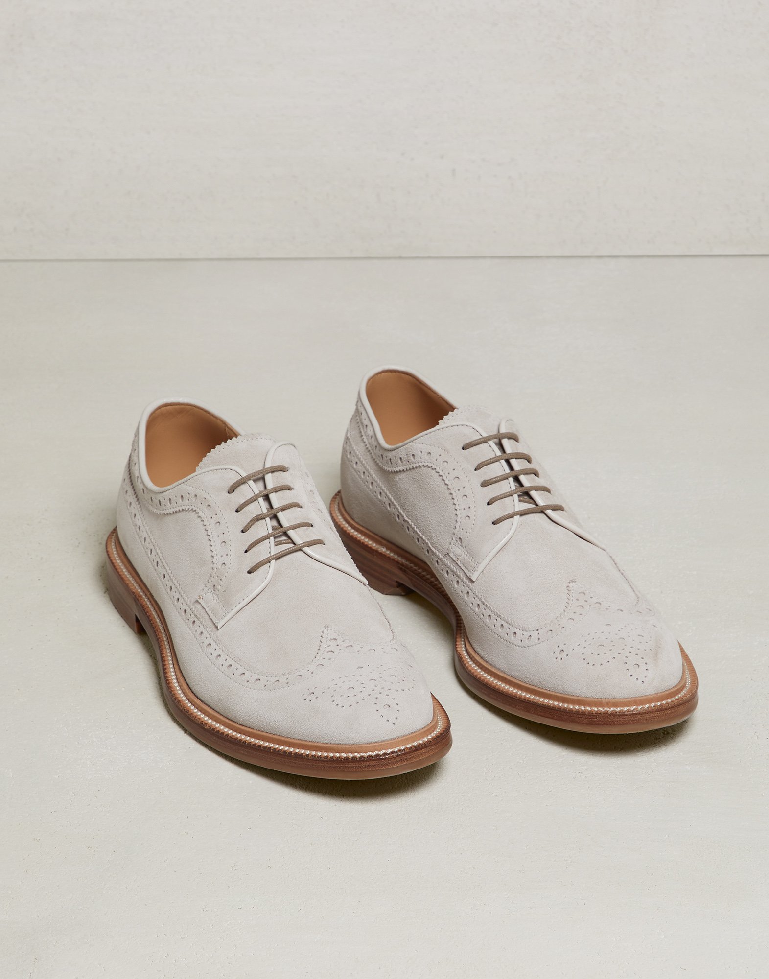 Derbies en daim Tourterelle Homme - Brunello Cucinelli