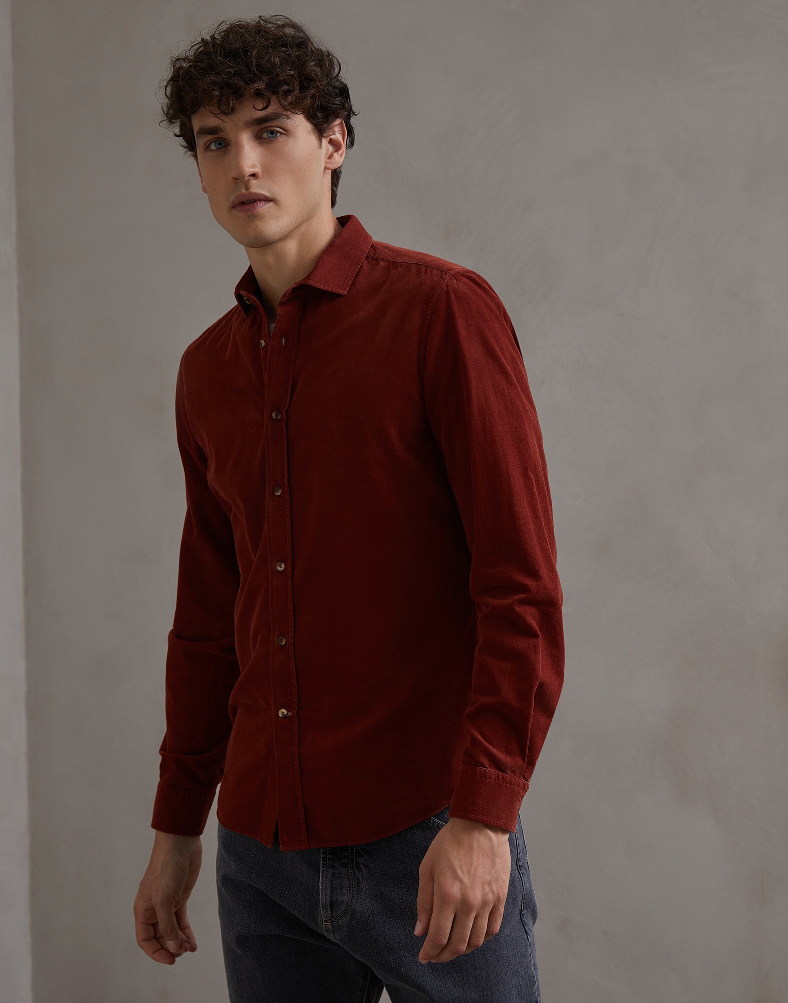 French Collar Shirt Burned Man 1 - Brunello Cucinelli