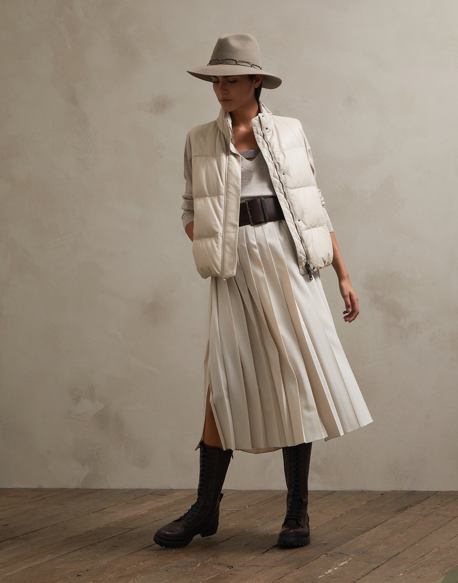 Jersey Escote Pico Arena Mujer 4 - Brunello Cucinelli
