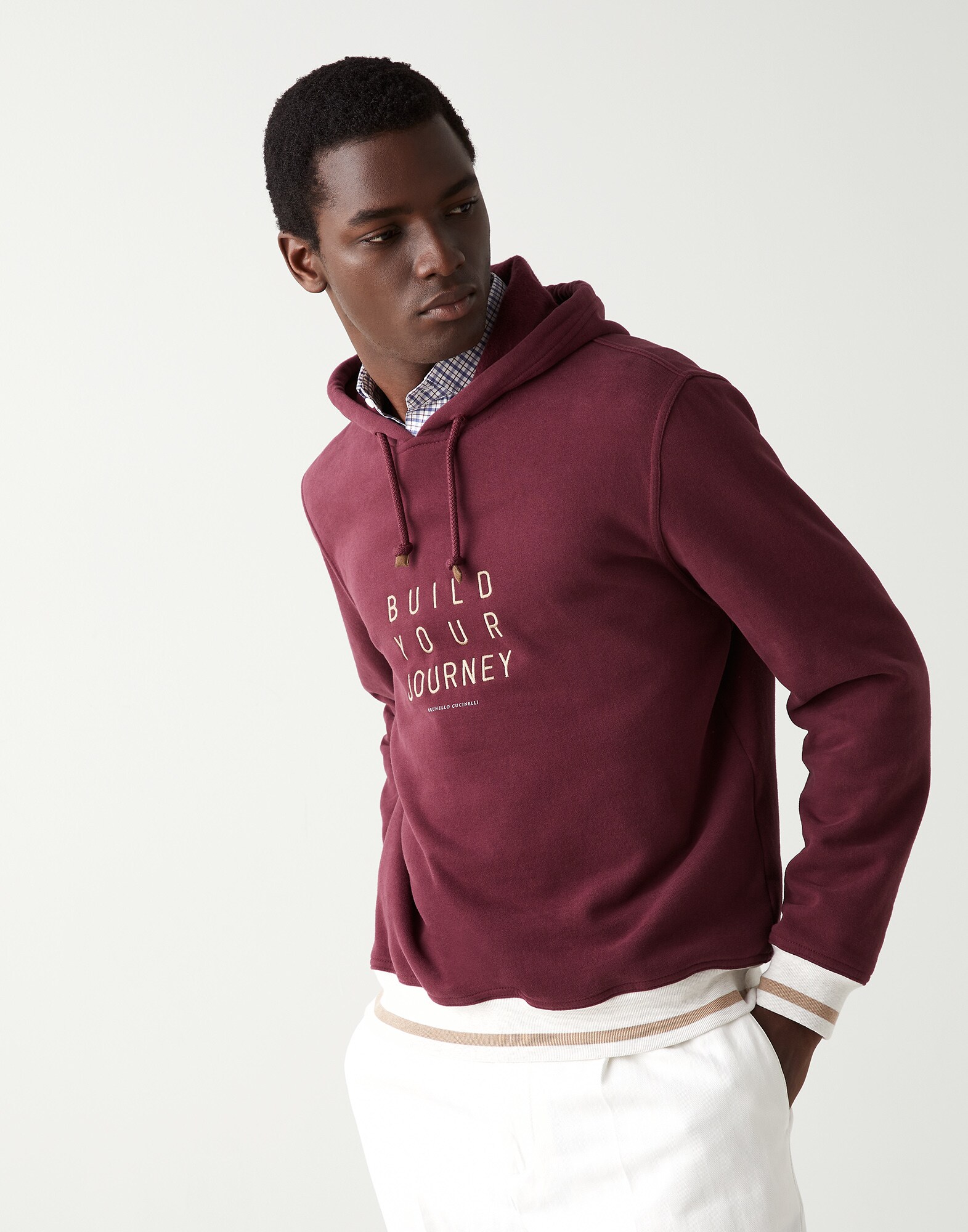 Sweat-shirt à capuche Bordeaux Homme - Brunello Cucinelli