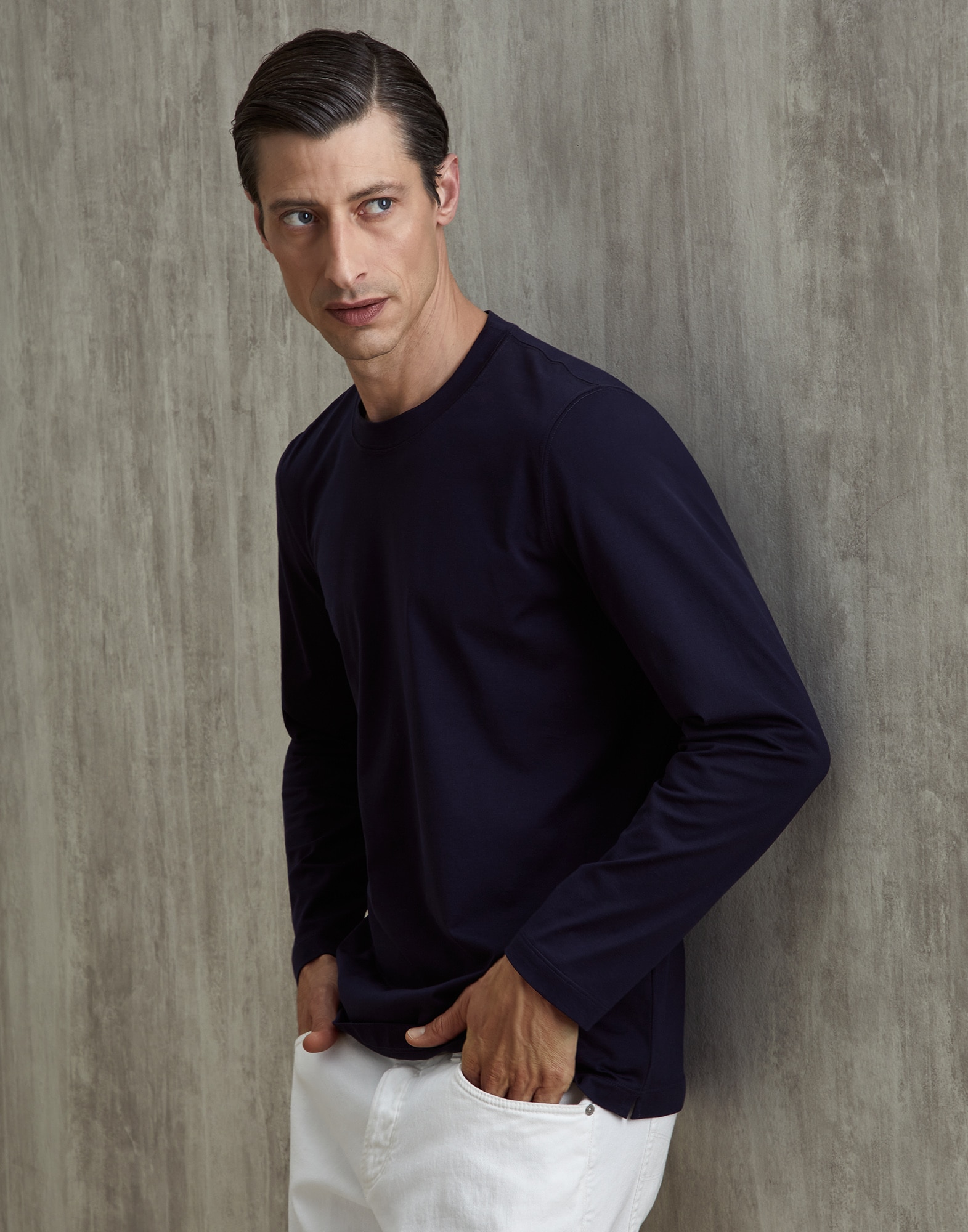 Camiseta de algodón Cobalto Hombre - Brunello Cucinelli