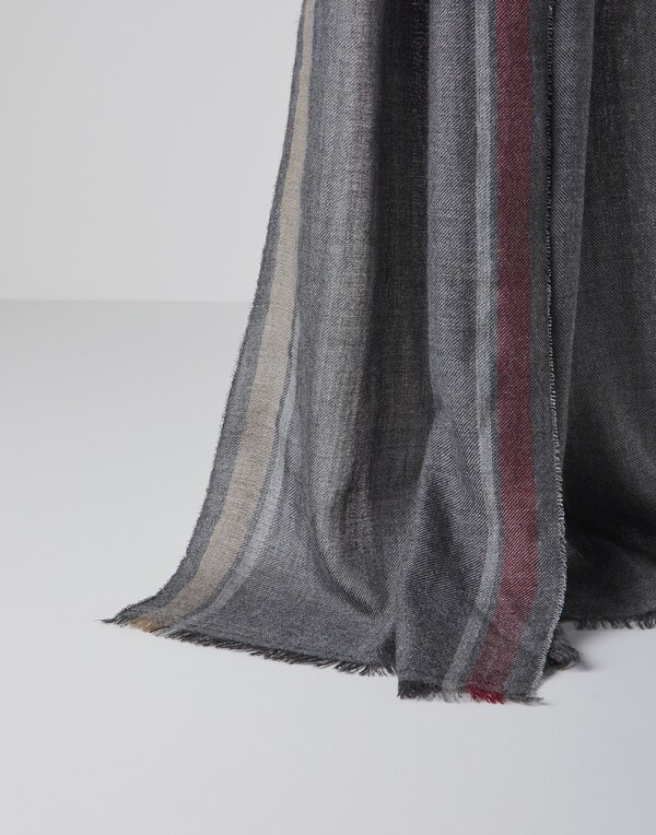 Cashmere and silk scarf Medium Grey Man - Brunello Cucinelli