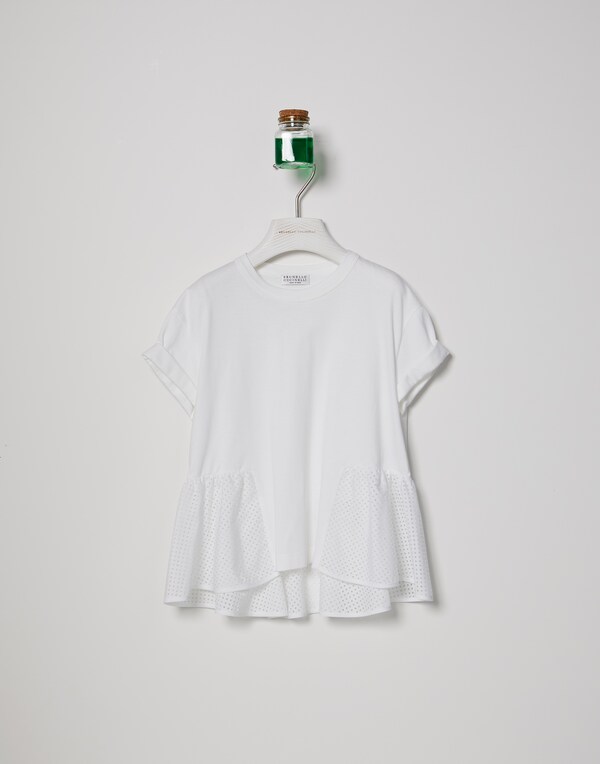 Tee-shirt en jersey Blanc Fille - Brunello Cucinelli 